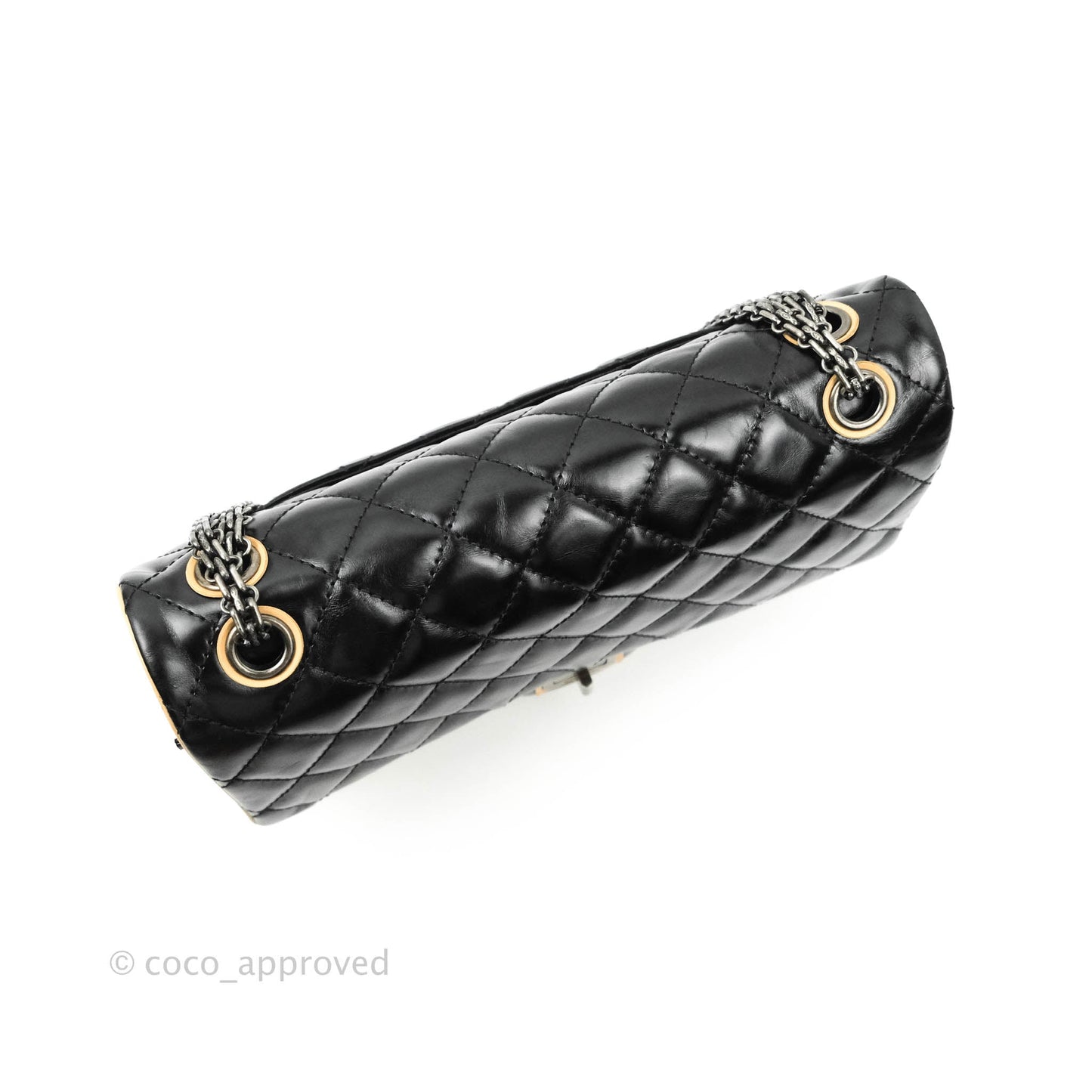 Chanel Reissue Quilted Aged Calfskin Beige & Black Ruthenium Hardware 226