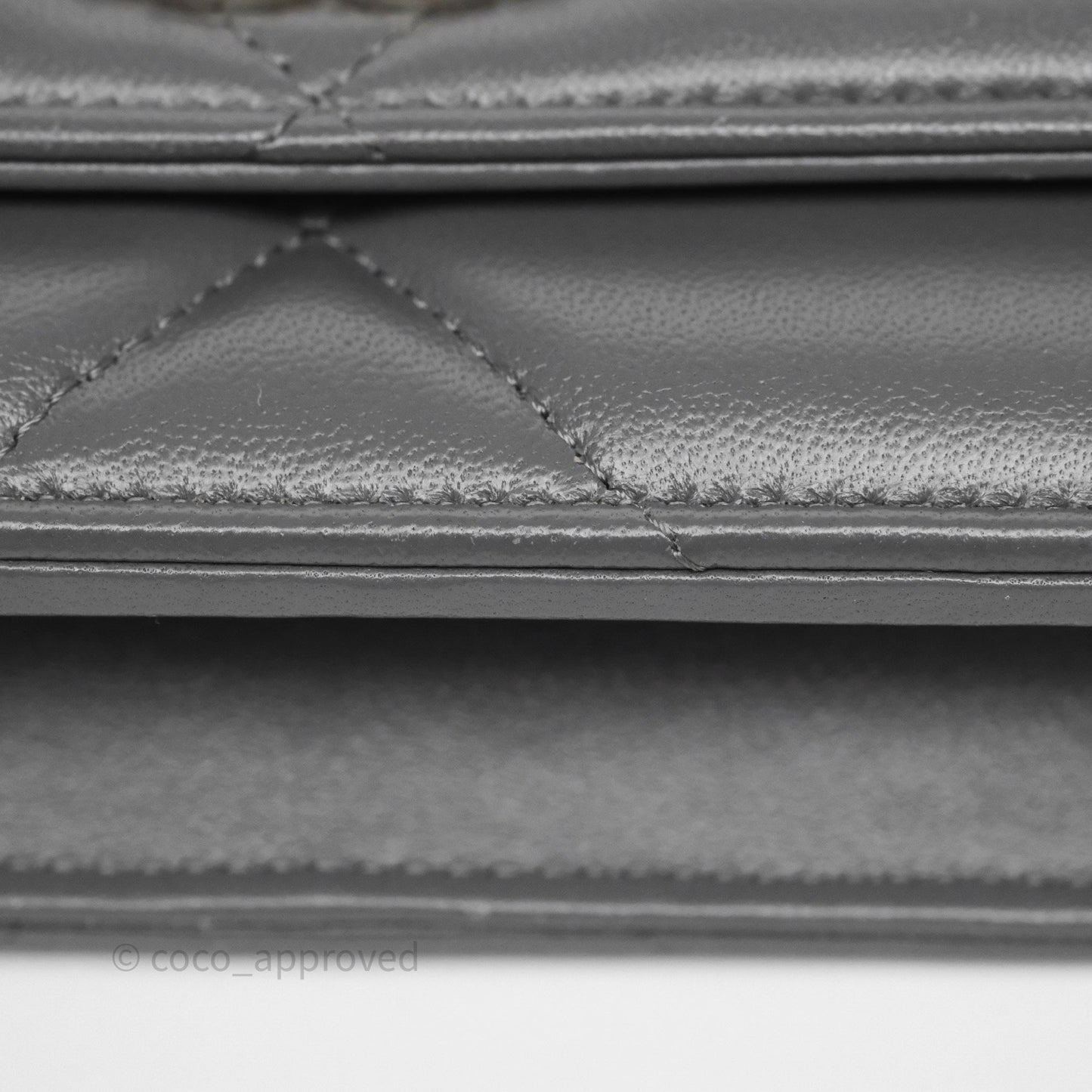 Chanel 19 Wallet on Chain WOC Grey Lambskin Mixed Hardware