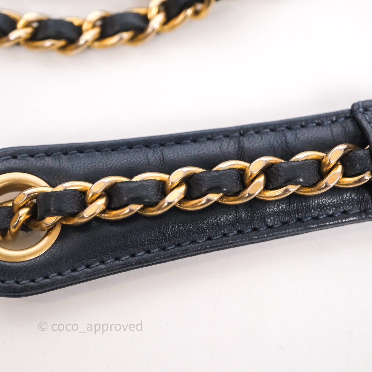 Chanel CC Camera Bag Quilted Navy Lambskin Aged Gold Hardware