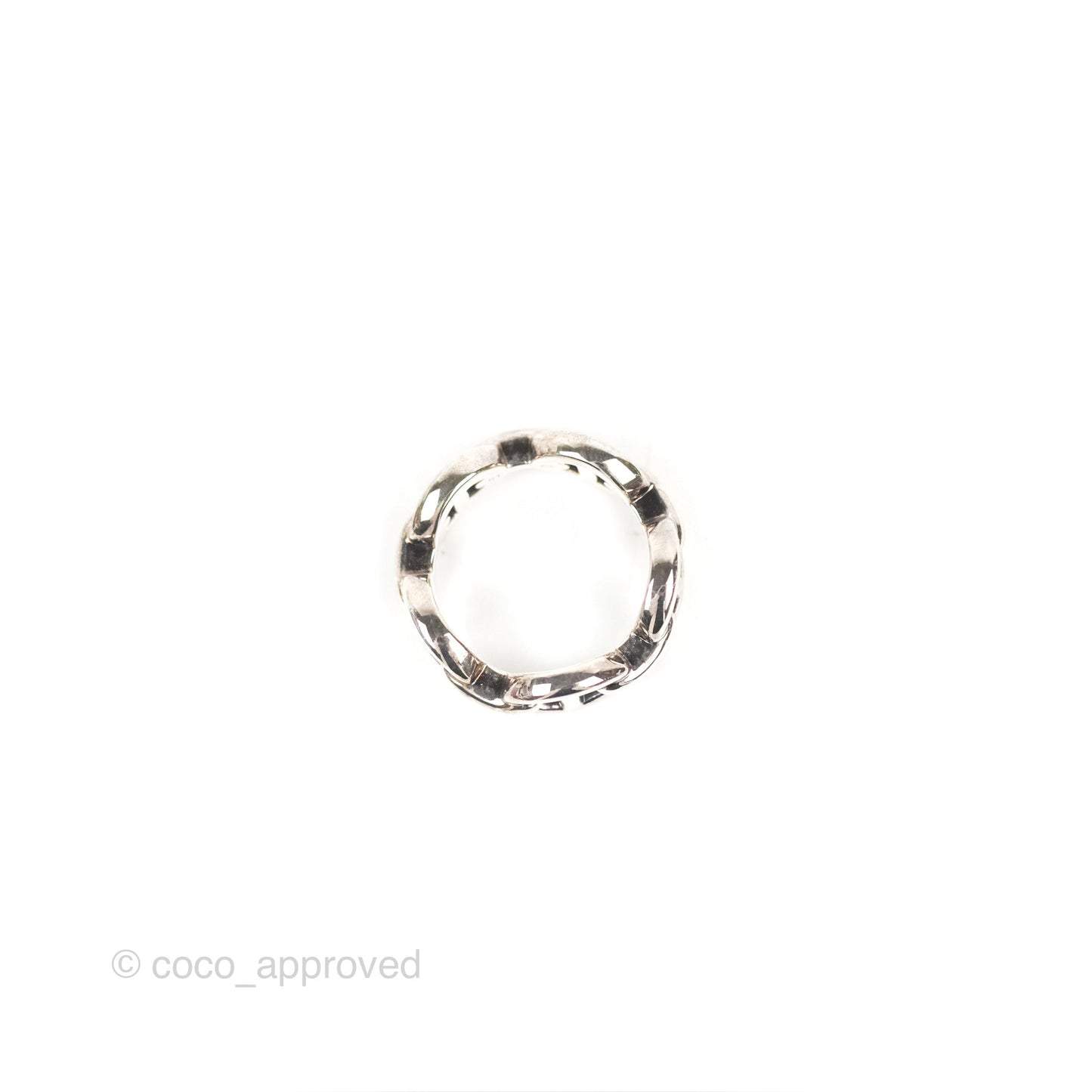 Hermès Chaine d'Ancre Enchainee Band Ring PM Sterling Silver Size 51