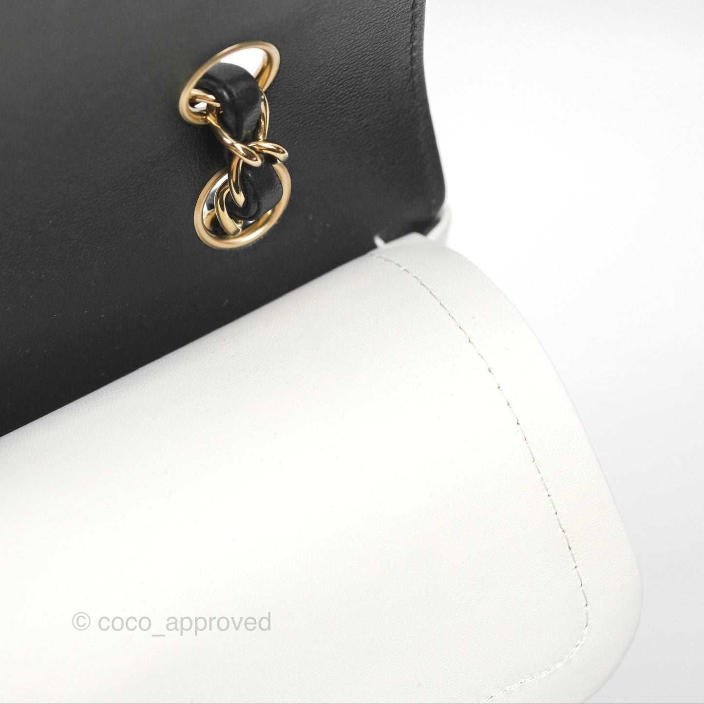 Chanel Medium Flap Black & White Lambskin Gold Hardware
