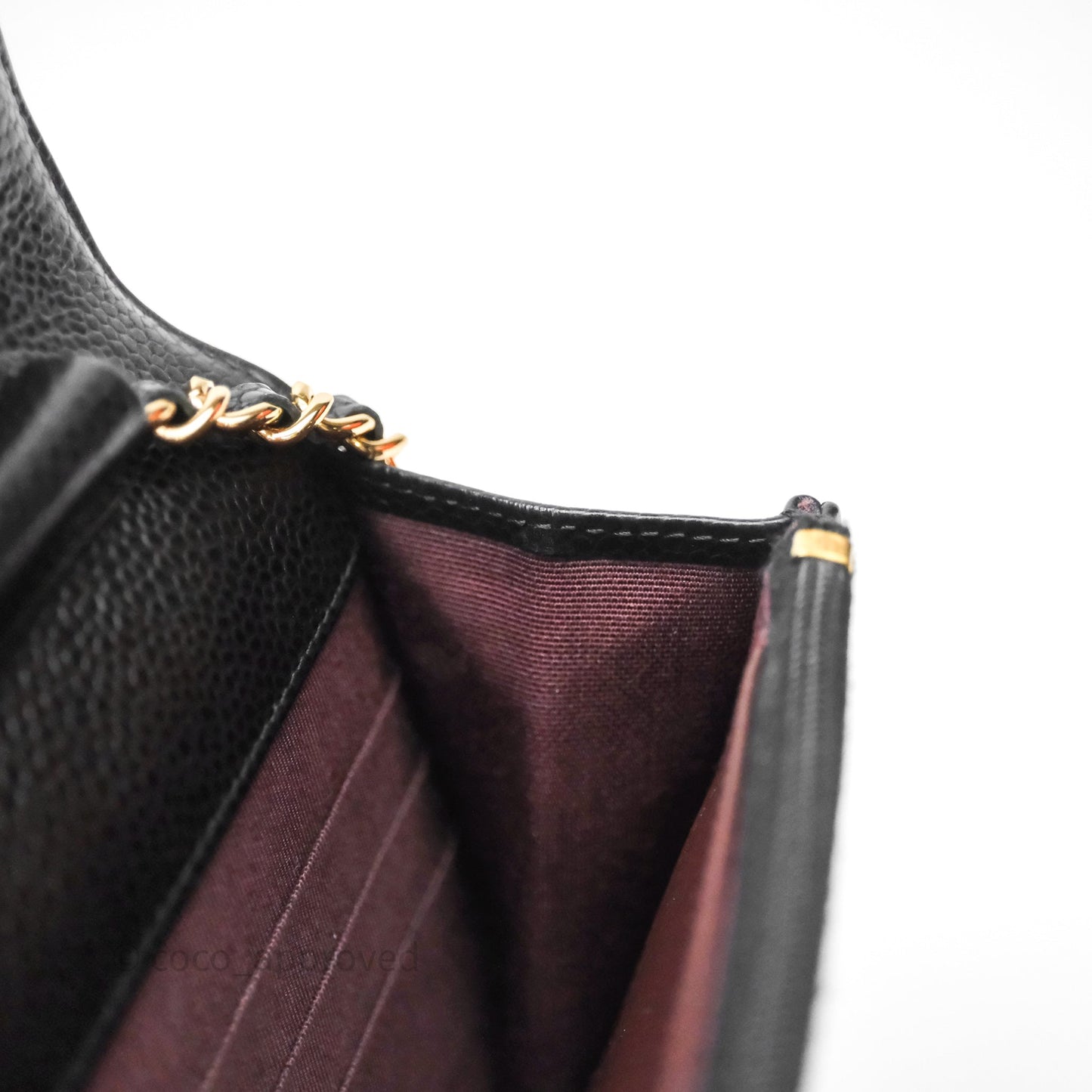Chanel Quilted Wallet on Chain WOC Black Caviar Gold Hardware
