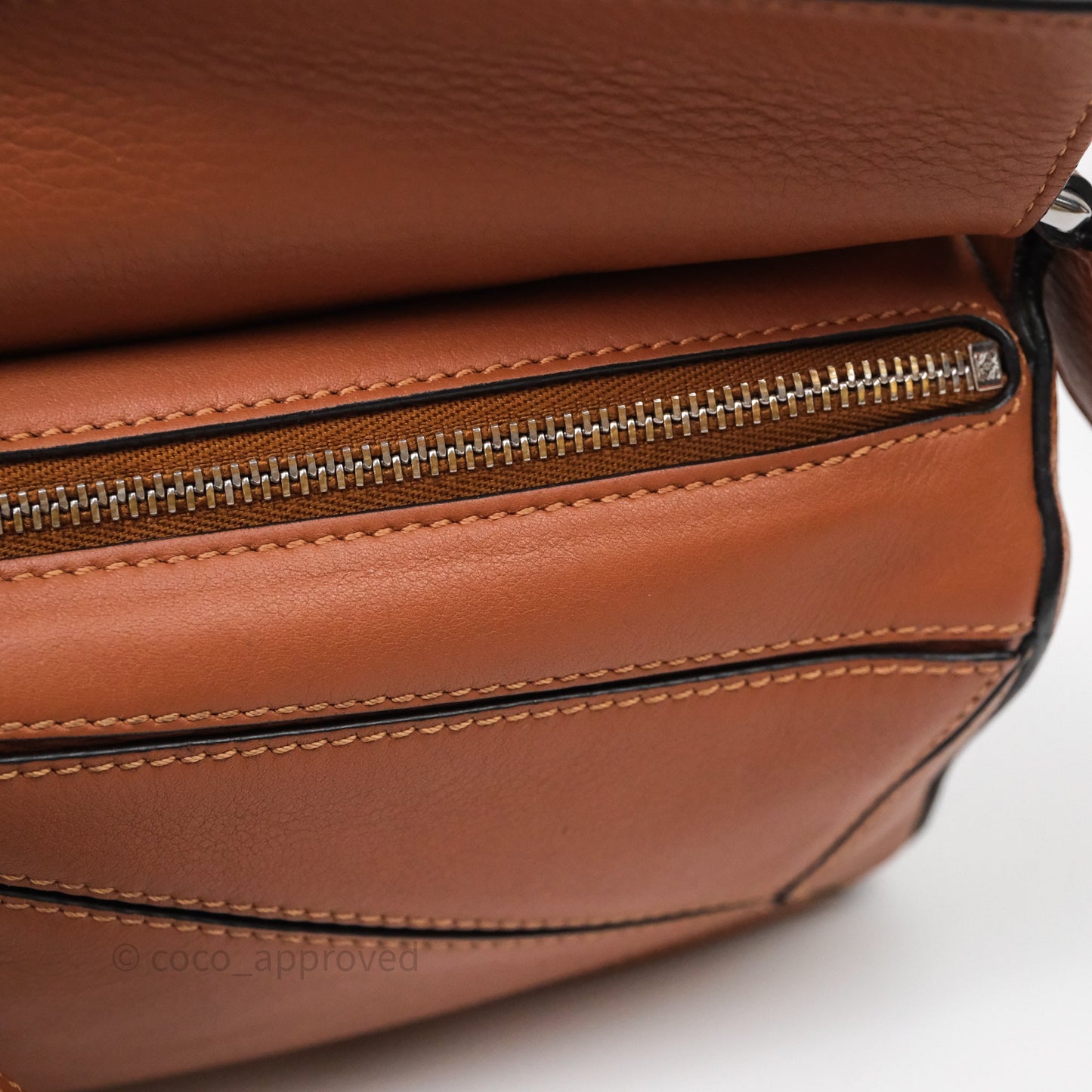Loewe Mini Puzzle Bag Tan Calfskin Gold Hardware