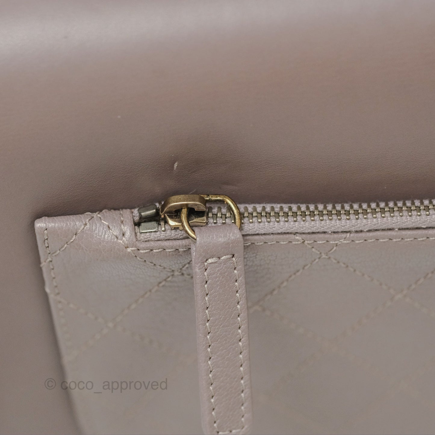 Chanel Coco Curve Flap Burnished Lilac Grey Calfskin Goatskin Antique Gold Hardware