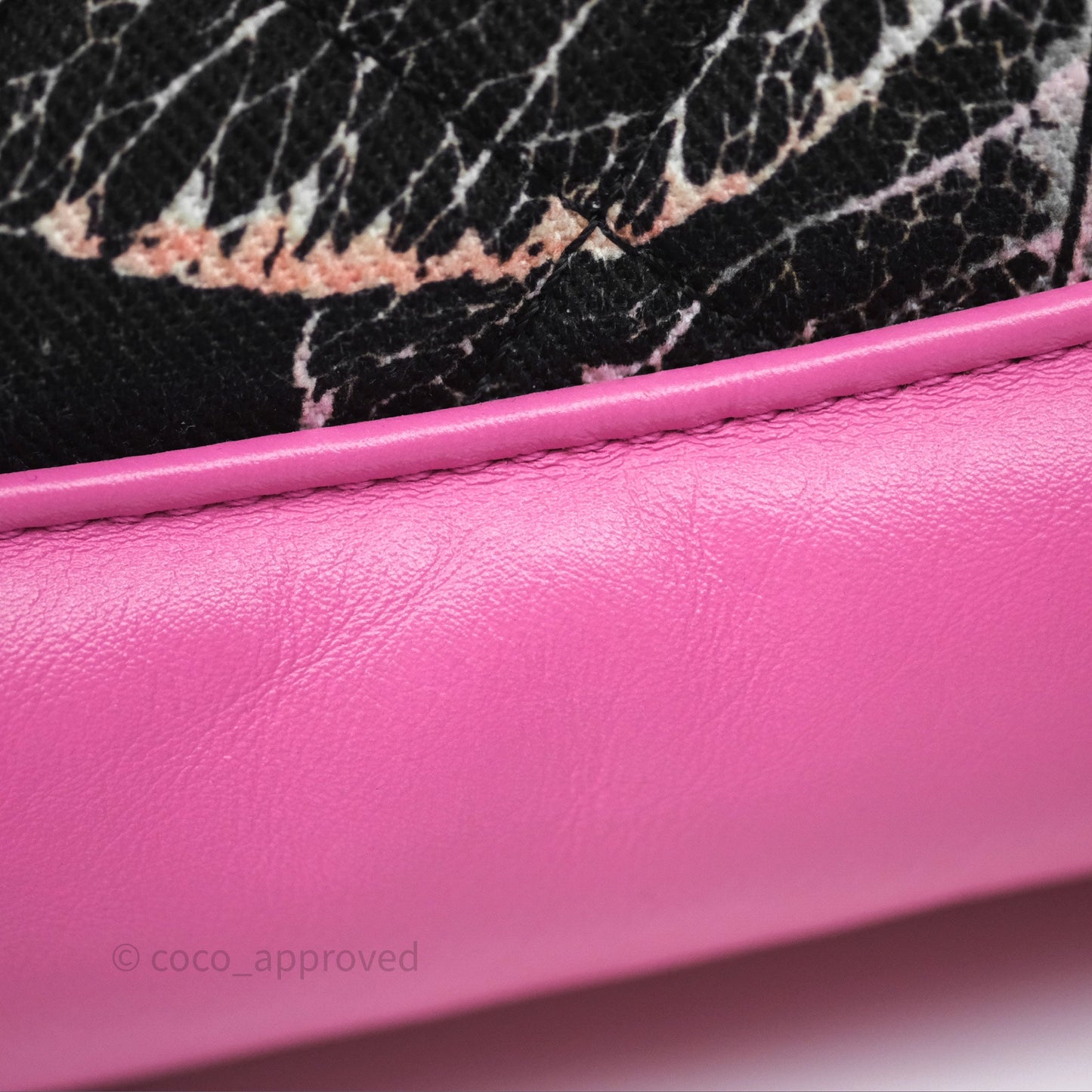 Chanel 31 Large Shopping Bag Leaves Printed Canvas/ Calfskin Pink