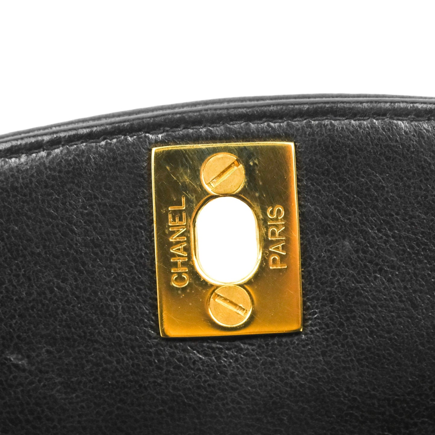 Chanel Small Vintage Quilted Classic Diana Flap Bag Black Lambskin 24K Gold Hardware