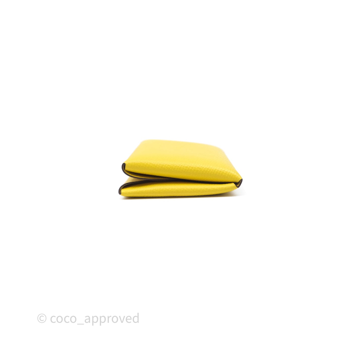 Hermès Calvi Duo Compact Card Holder Jaune de Naples 9O Epsom