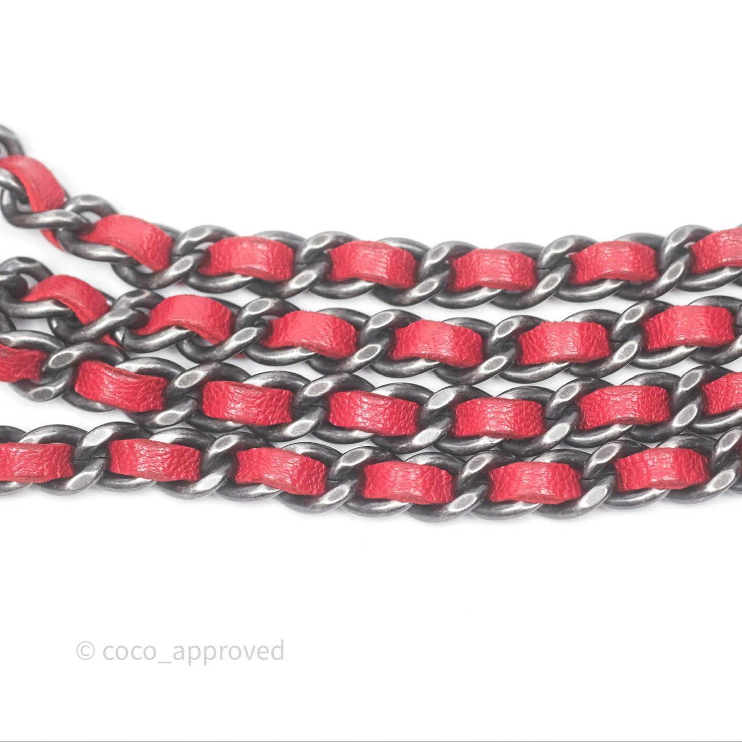 Chanel Boy Wallet on Chain WOC Red Lambskin Ruthenium Hardware