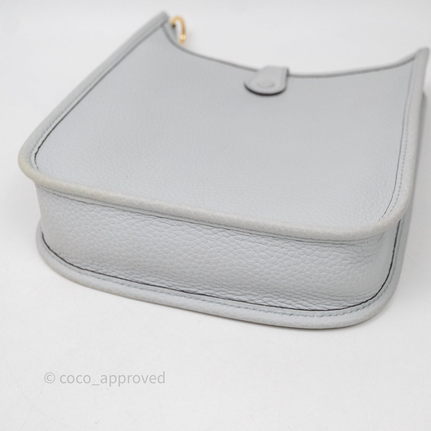 Hermès Mini Evelyne 16 Bleu Pale 08 Clemence Gold Hardware