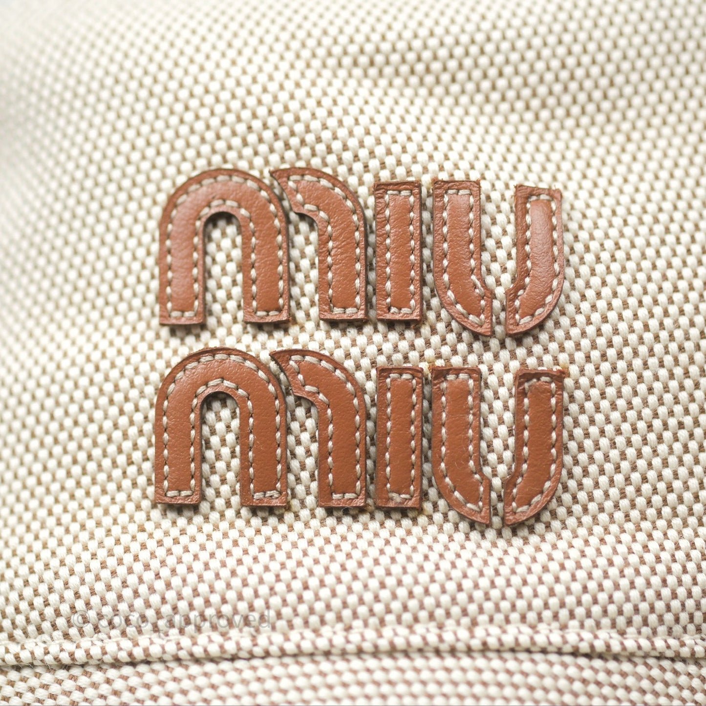 Miu Miu Bucket Hat Canvas Beige/ Brandy