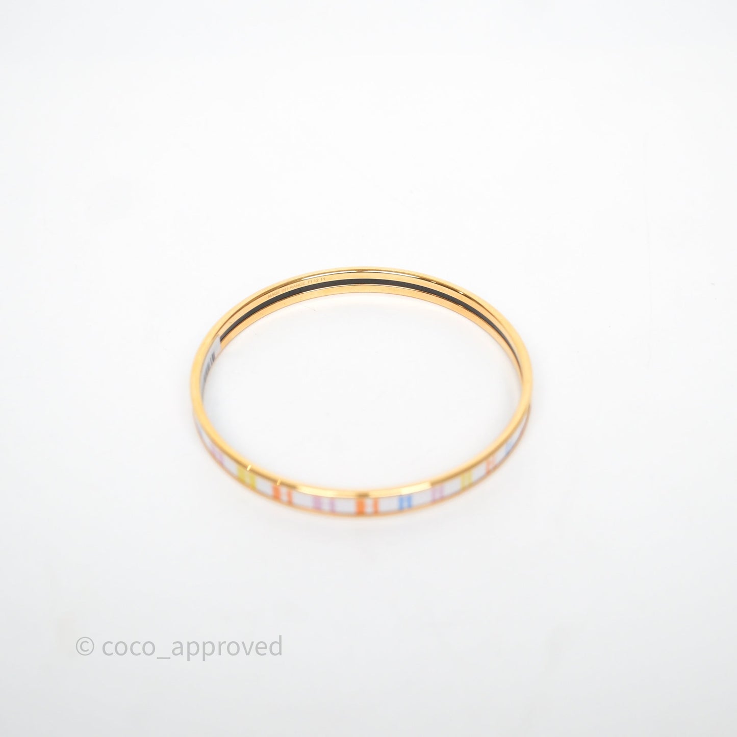 Hermès OP'H Bangle White/ Multicolor Rose Gold Hardware