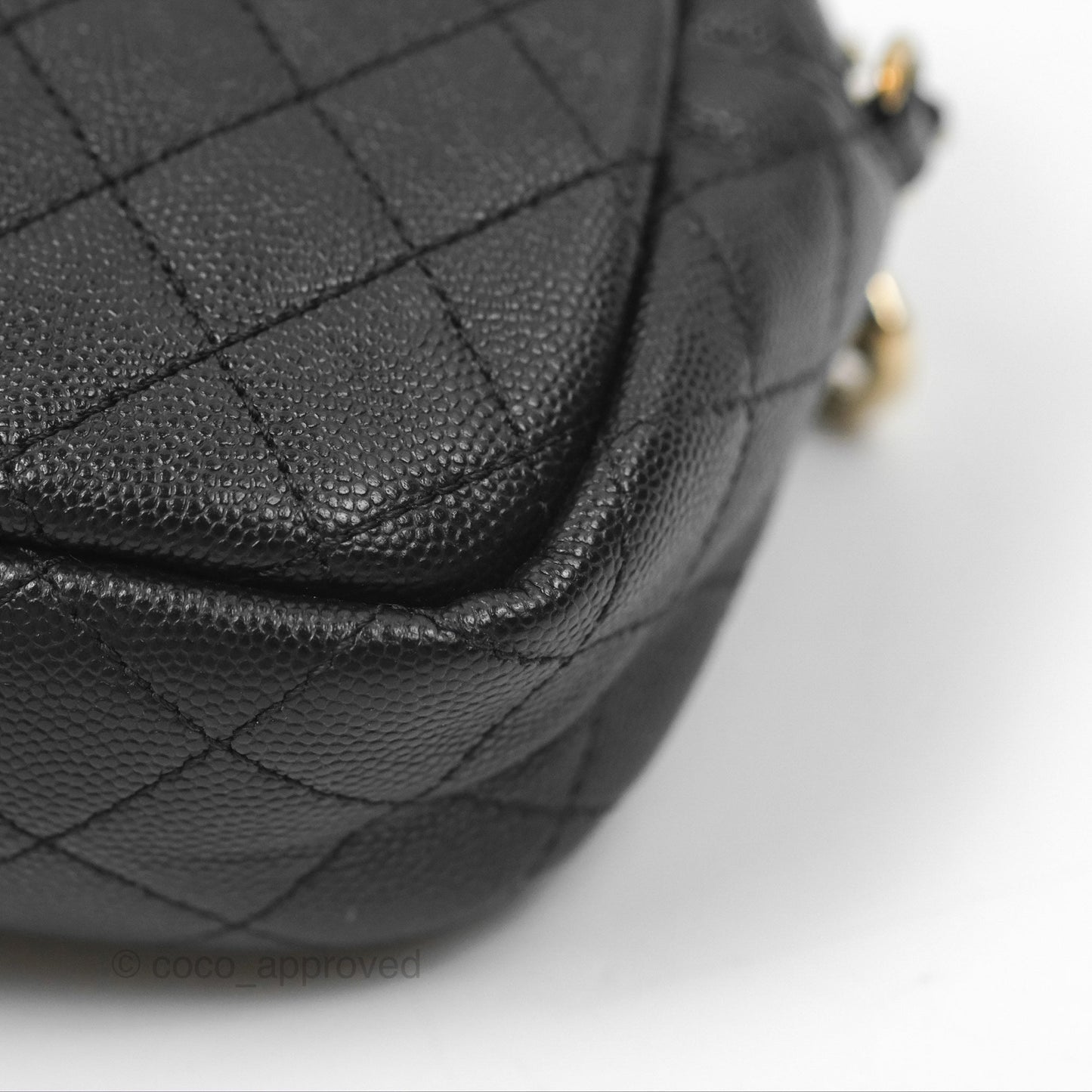 Chanel CC Day Camera Bag Black Caviar Gold Hardware