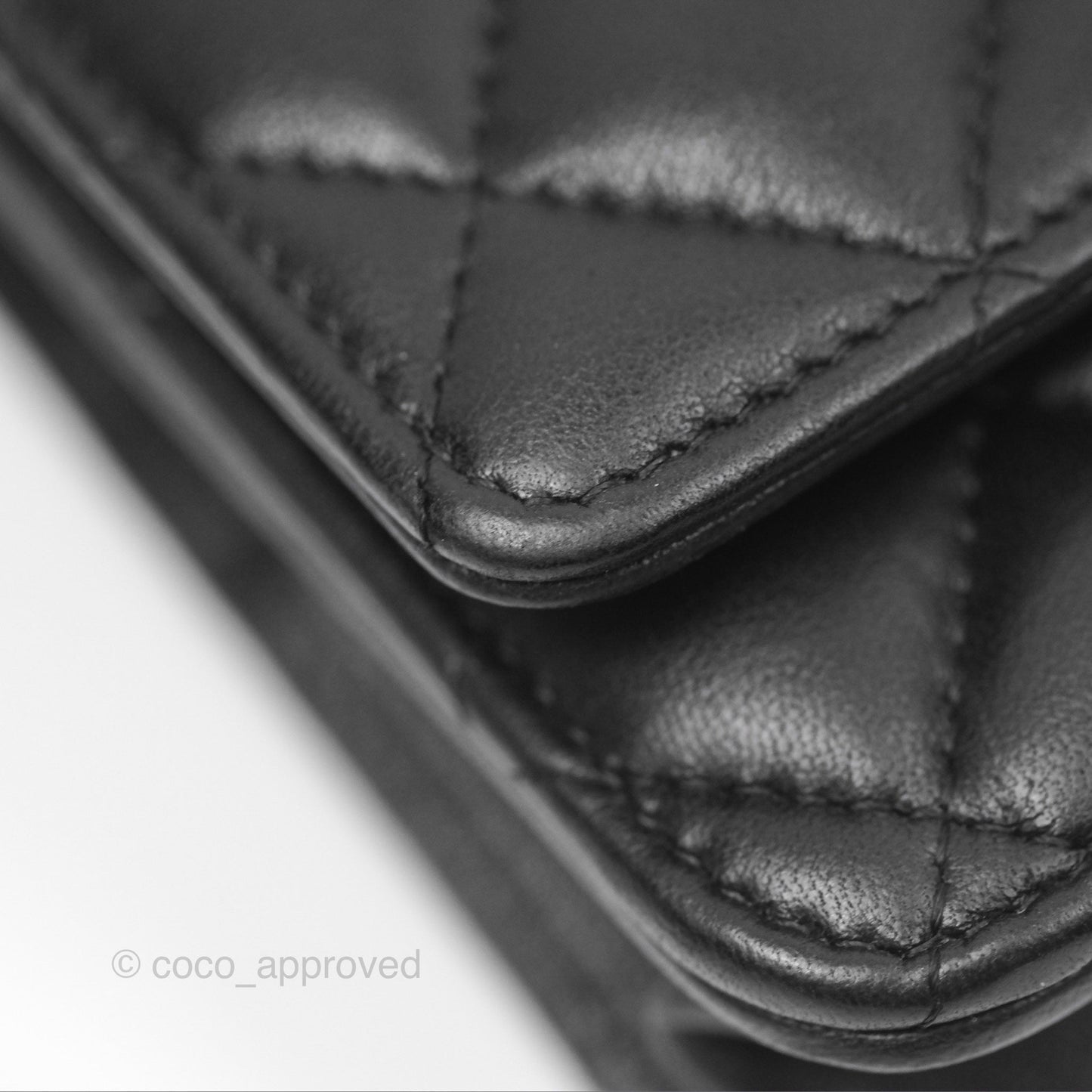 Chanel Gradient CC Wallet On Chain WOC Black Lambskin Silver Hardware 23K