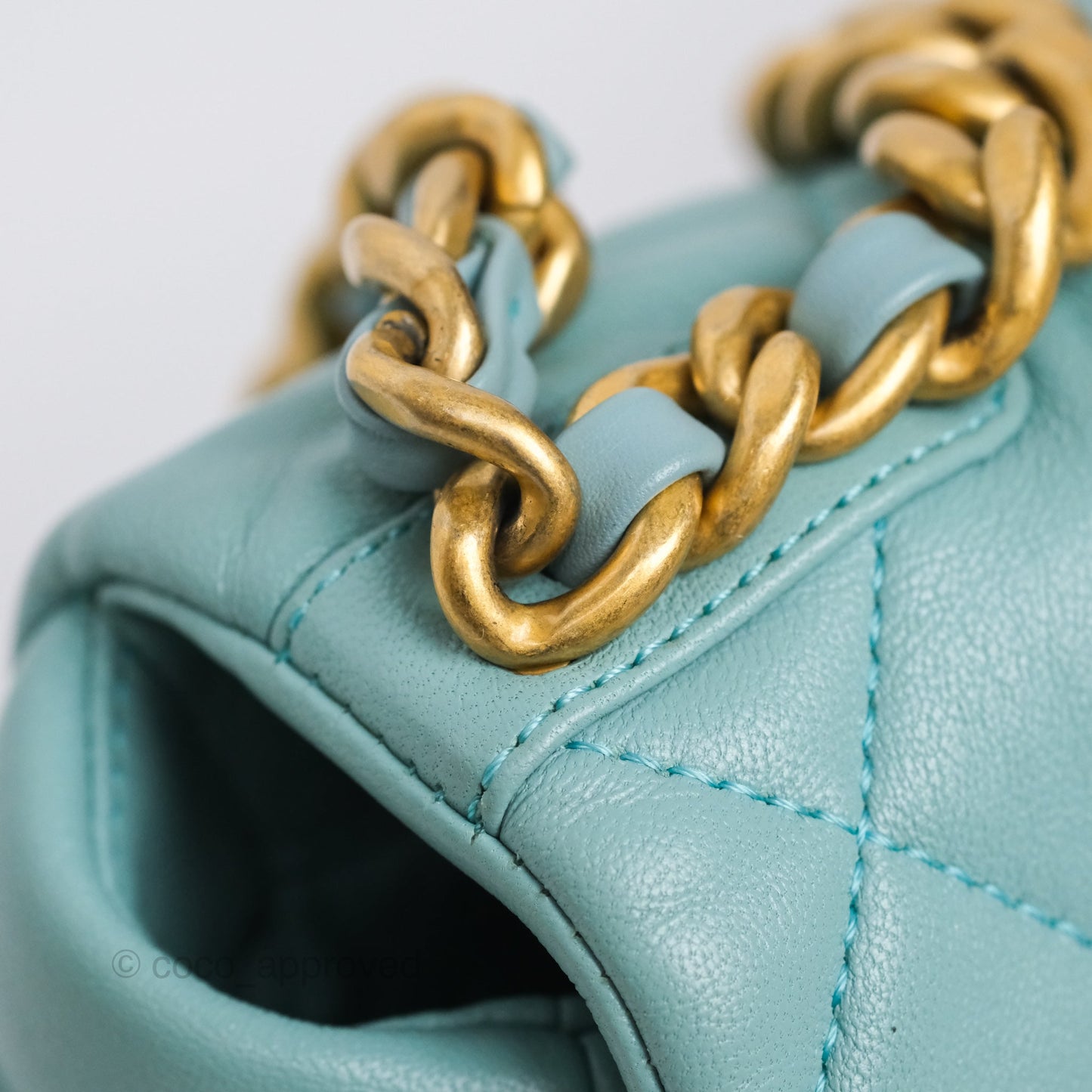 Chanel 19 Small Tiffany Blue Mixed Hardware