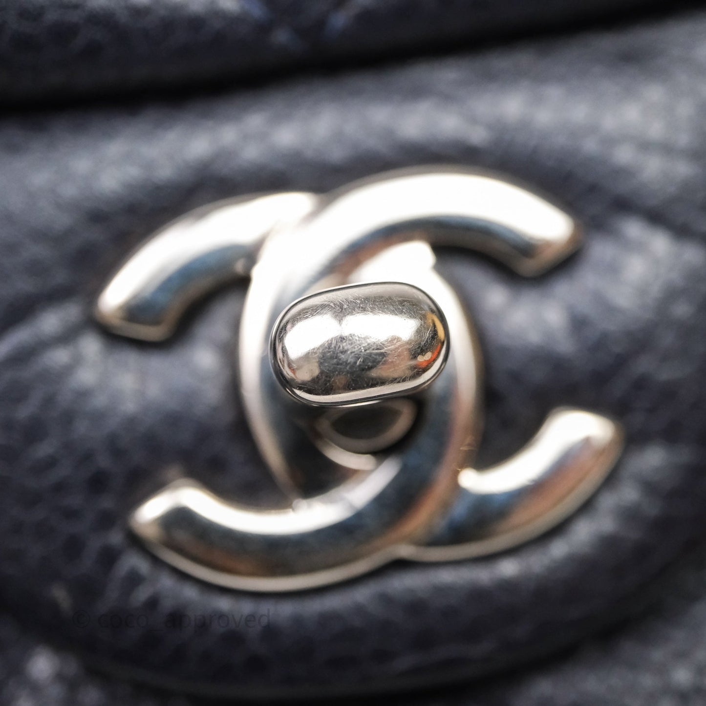 Chanel Mini Rectangular Quilted Dark Navy Caviar Silver Hardware