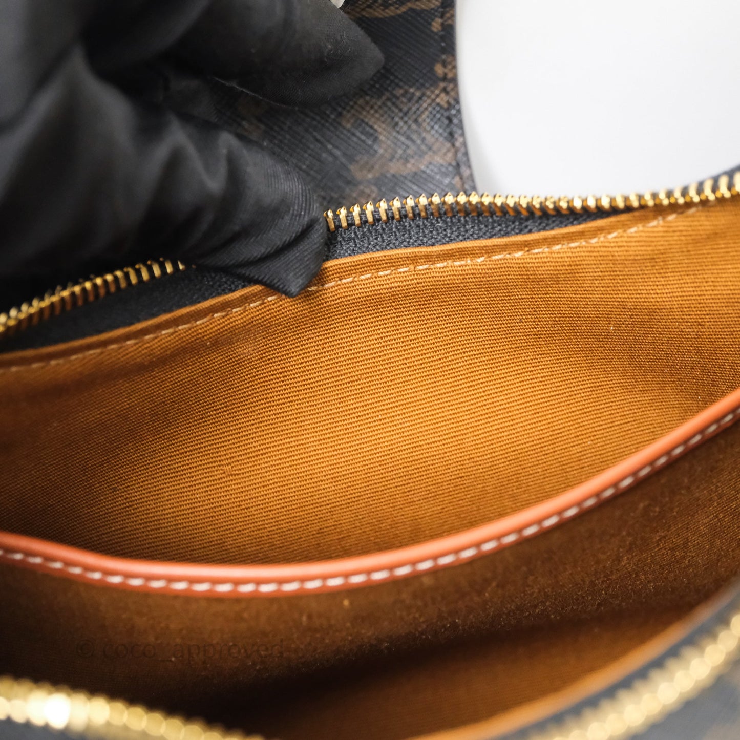 Celine Medium Ava Triomphe Bag Triomphe Canvas Tan Calfskin