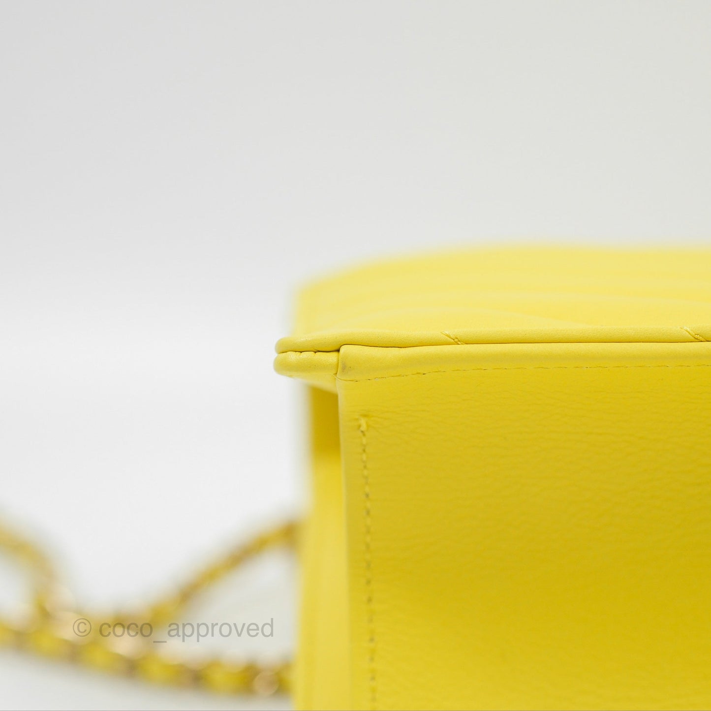 Chanel Chevron Square Envelope Flap Bag Yellow 19C