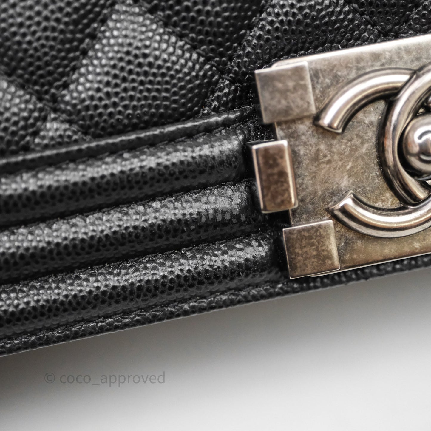 Chanel Quilted Medium Boy Black Caviar Ruthenium Hardware