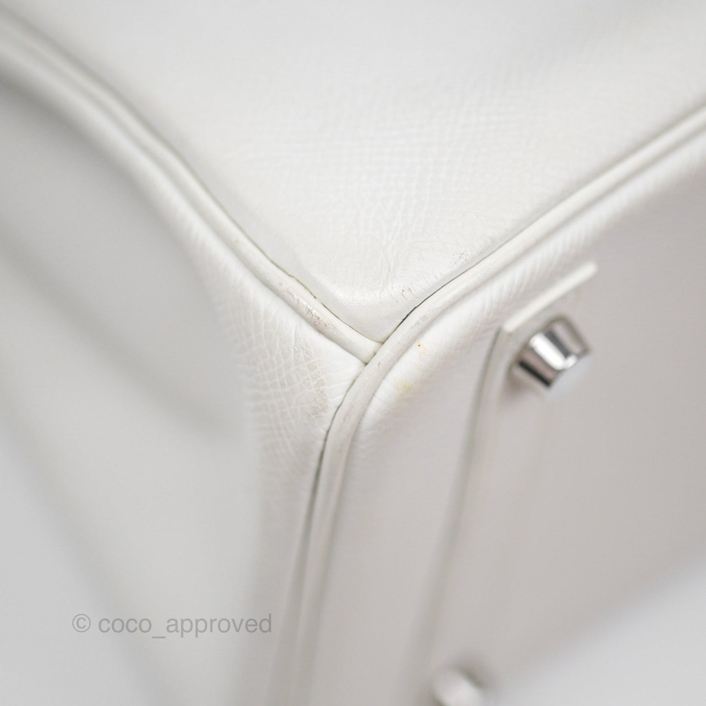 Hermès Birkin 30 Retourne White Epsom Palladium Hardware