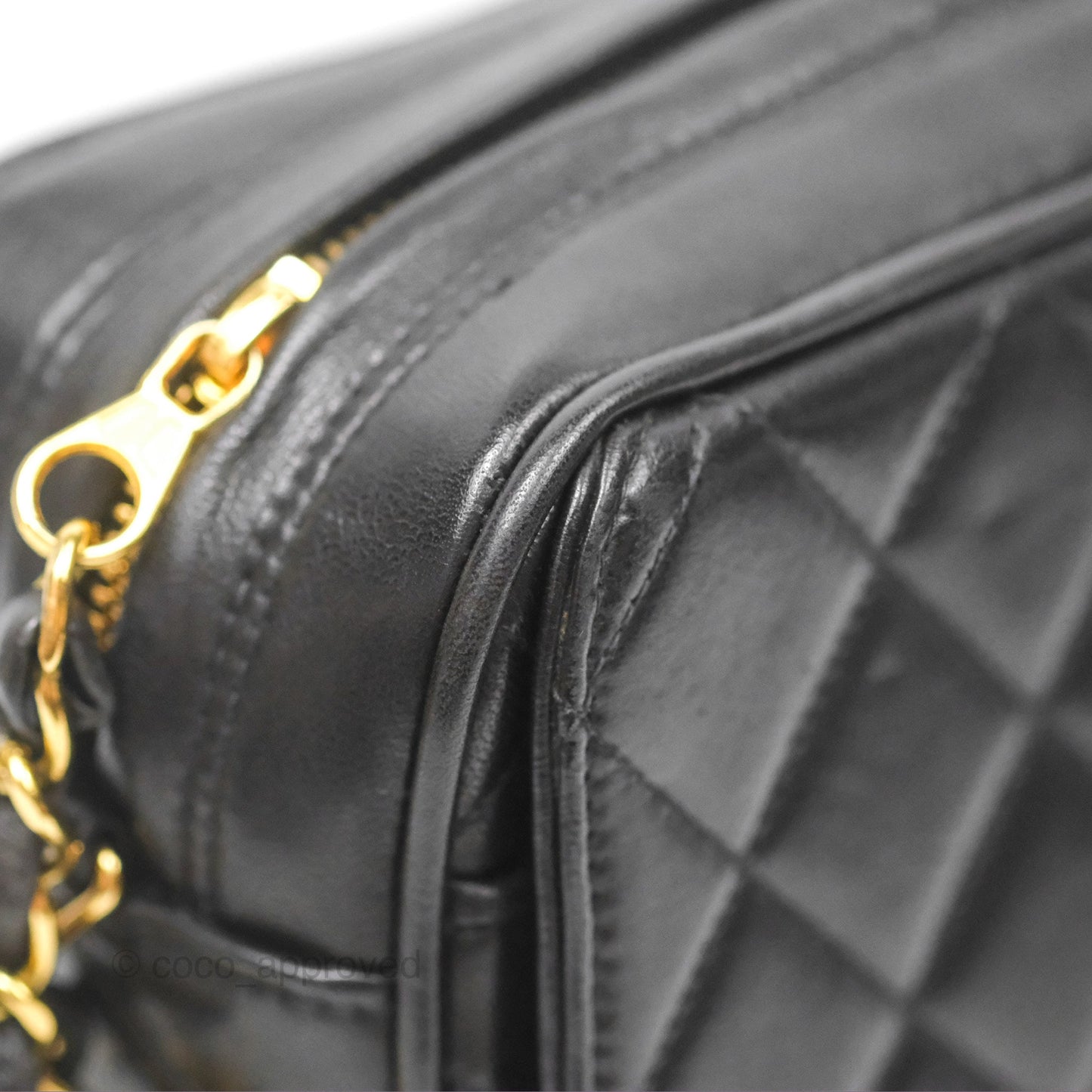 Chanel Vintage Camera Bag Black Lambskin 24K Gold Hardware