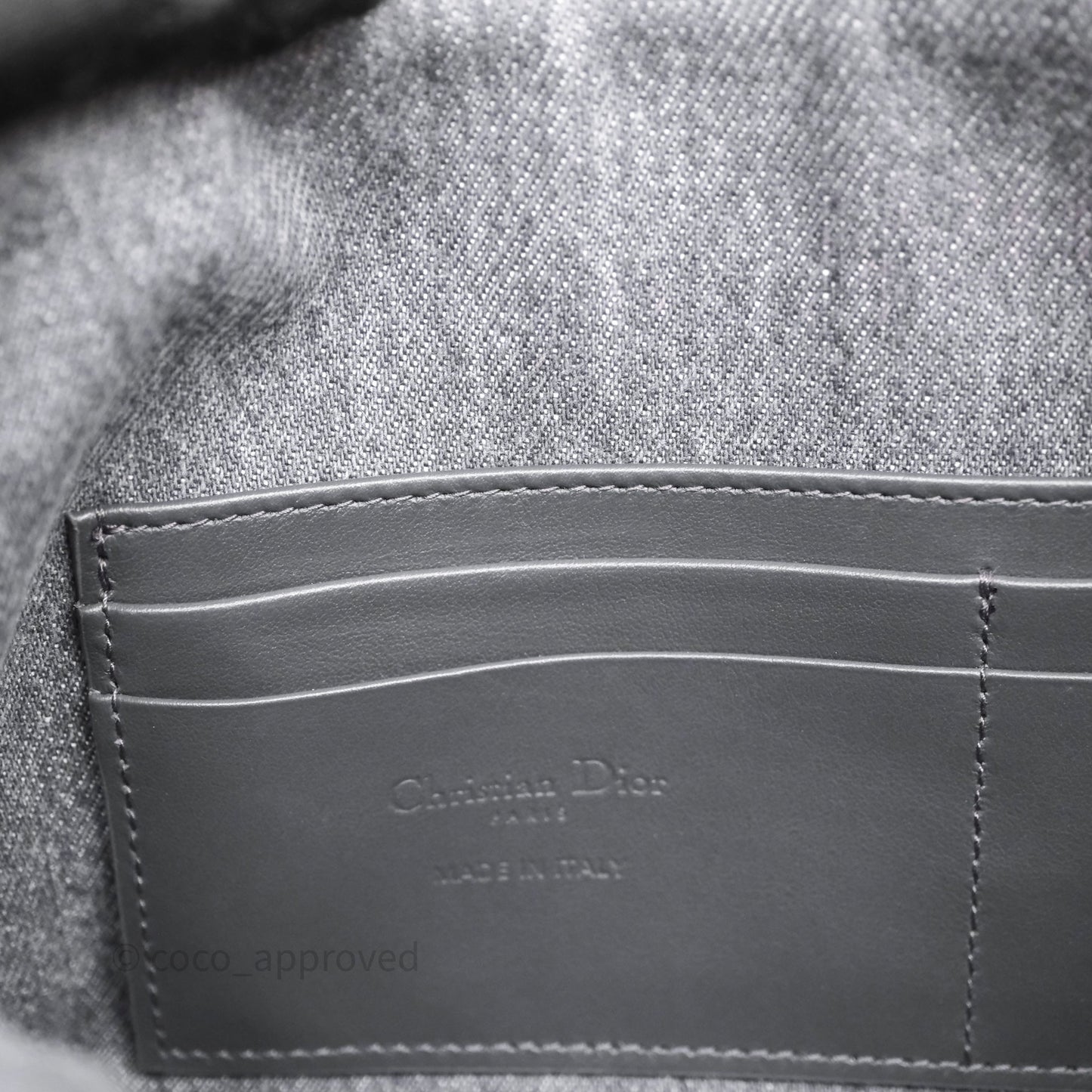 Christian Dior Diorstar Hobo Bag with Chain Gray Denim Dior Oblique Jacquard