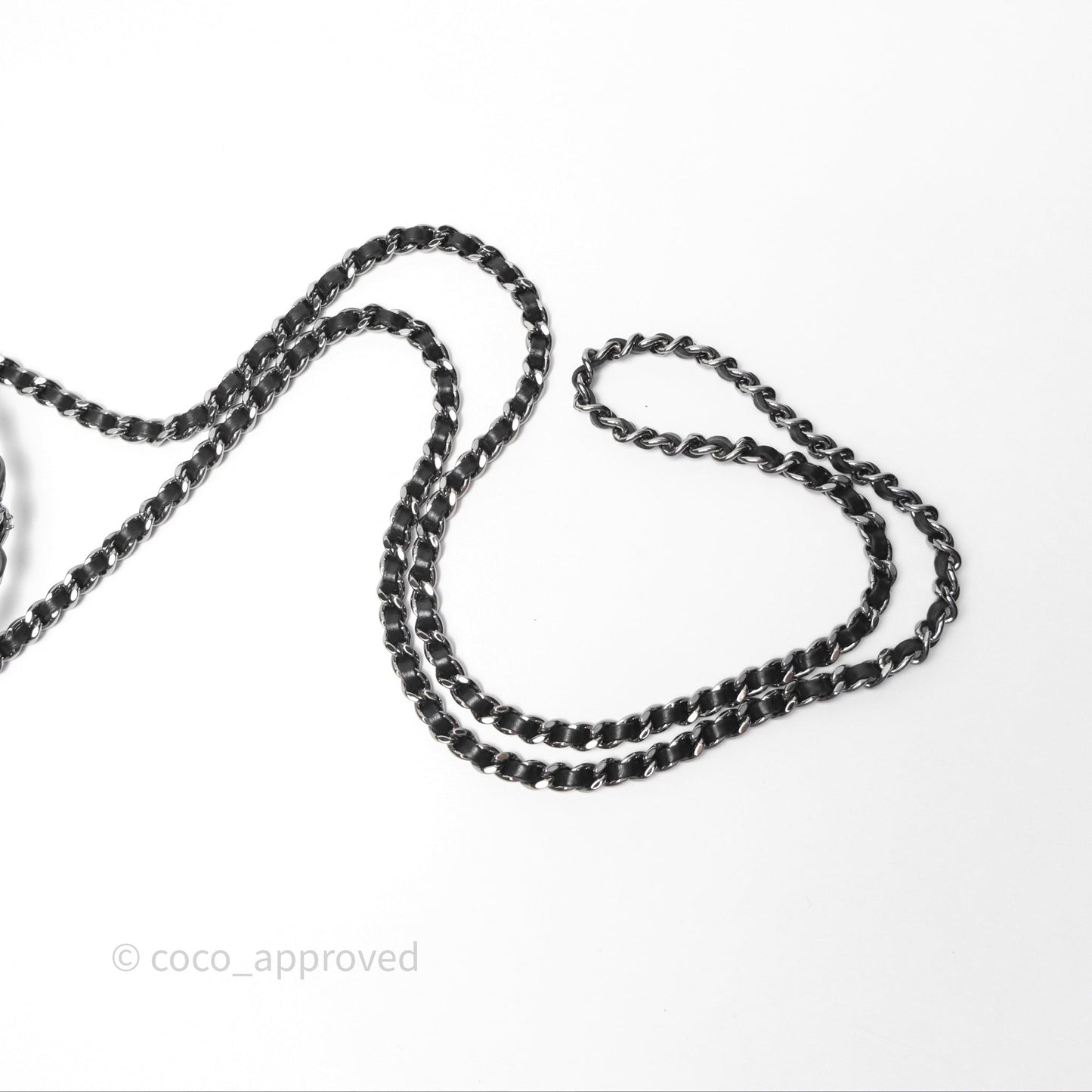 Chanel Mini Crystal Top Handle Wallet On Chain WOC Black Calfskin Gun Metal Hardware 23K