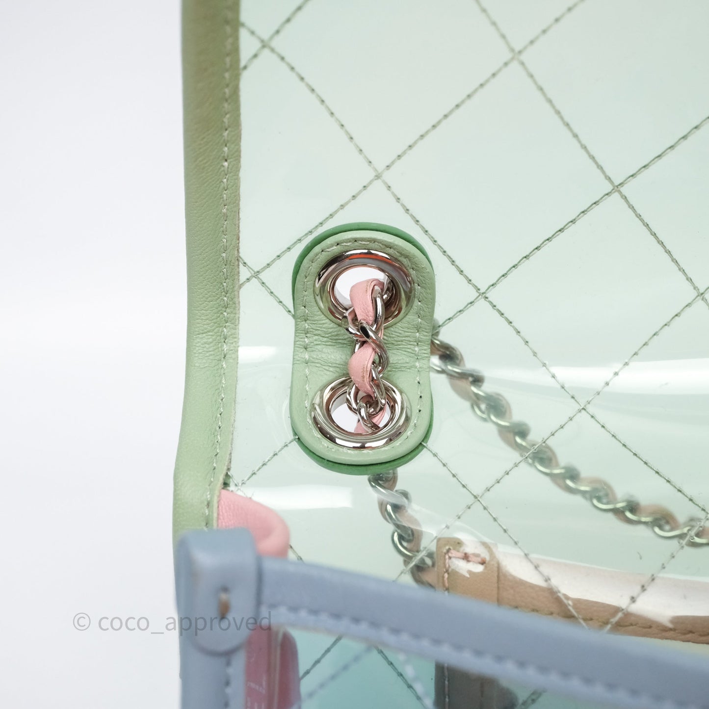 Chanel Coco Splash PVC Mini Flap Bag Blue/Green/Pink Silver Hardware