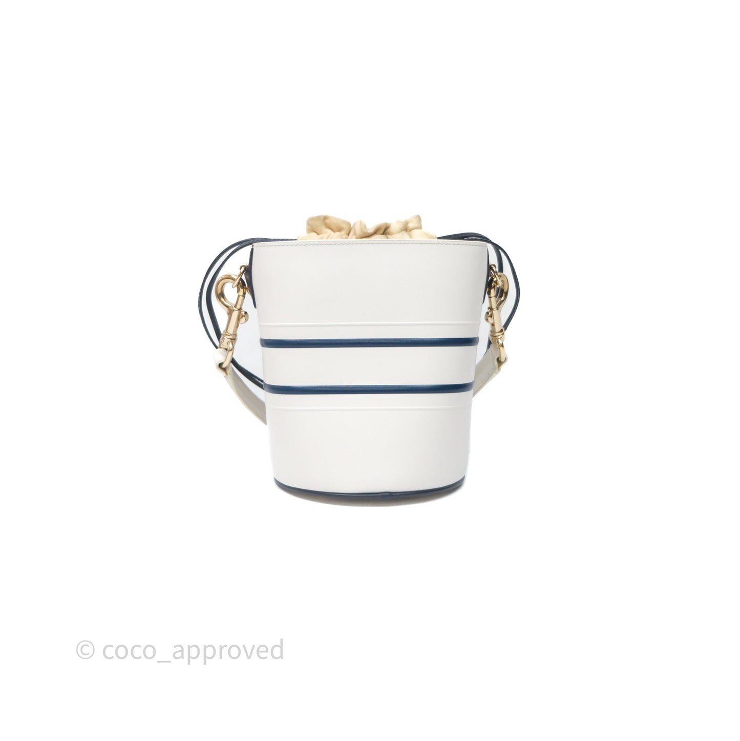 Dior Small Vibe Bucket Bag White Navy Smooth Calfskin