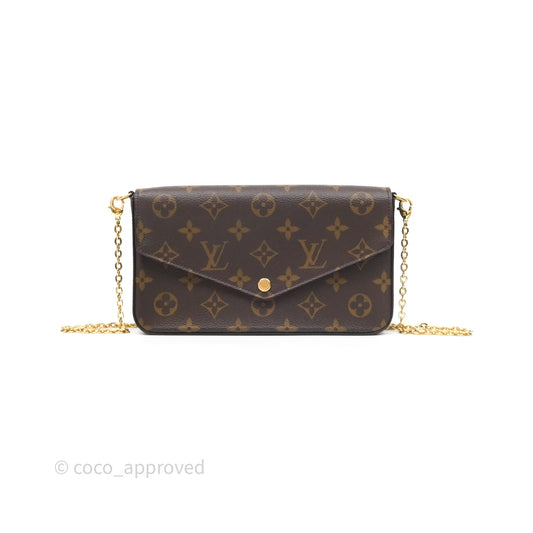 Louis Vuitton Félicie Pochette Clutch Monogram Canvas Gold Hardware