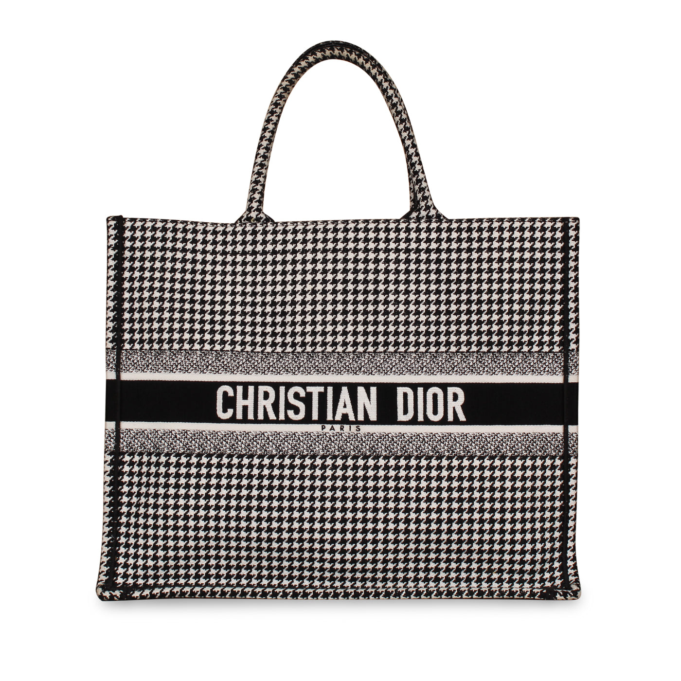 Luxury Dior Large Luxury Dior Book Tote -  Houndstooth