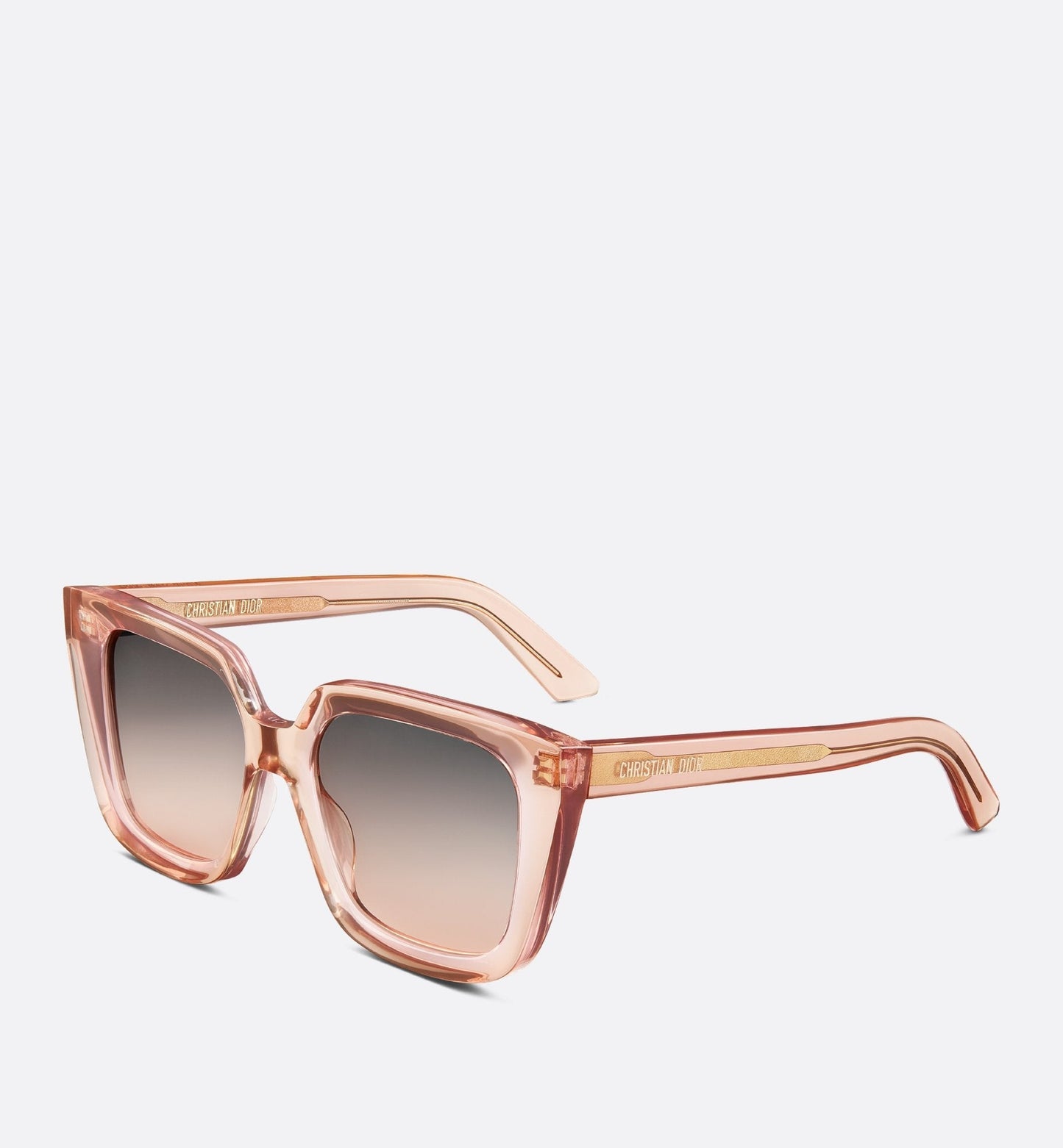 Luxury Diormidnight S1I Transparent Pink Square Sunglasses