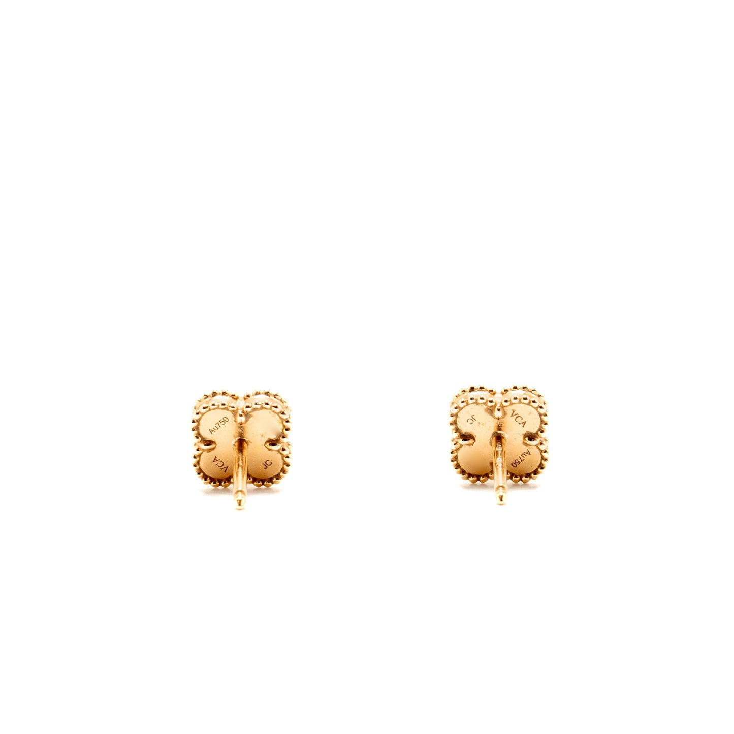 Van Cleef & Arpels Sweet Alhambra Earstuds Rose Gold, Carnelian