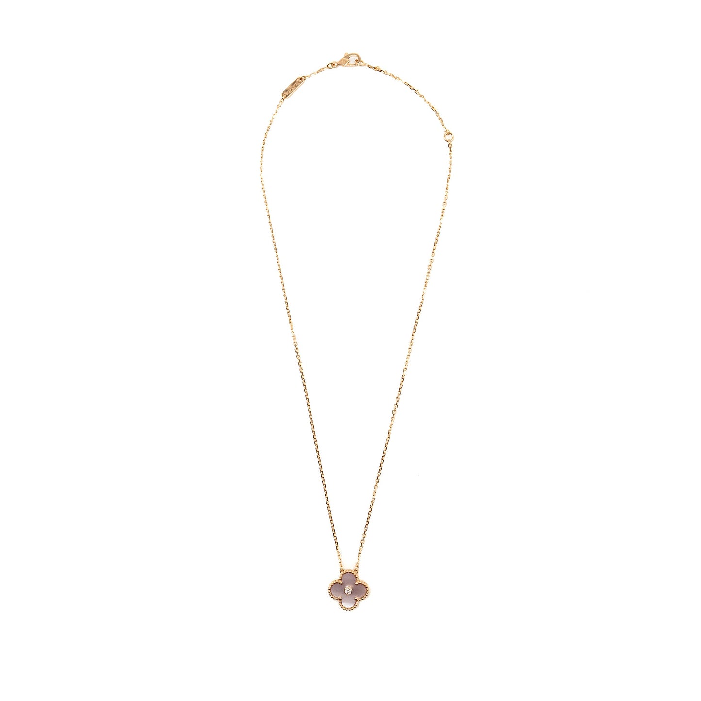 VAN CLEEF & ARPELS 2025 HOLIDAY PENDANT PINK MOTHER OF PEARL ROSE GOLD WITH DIAMOND