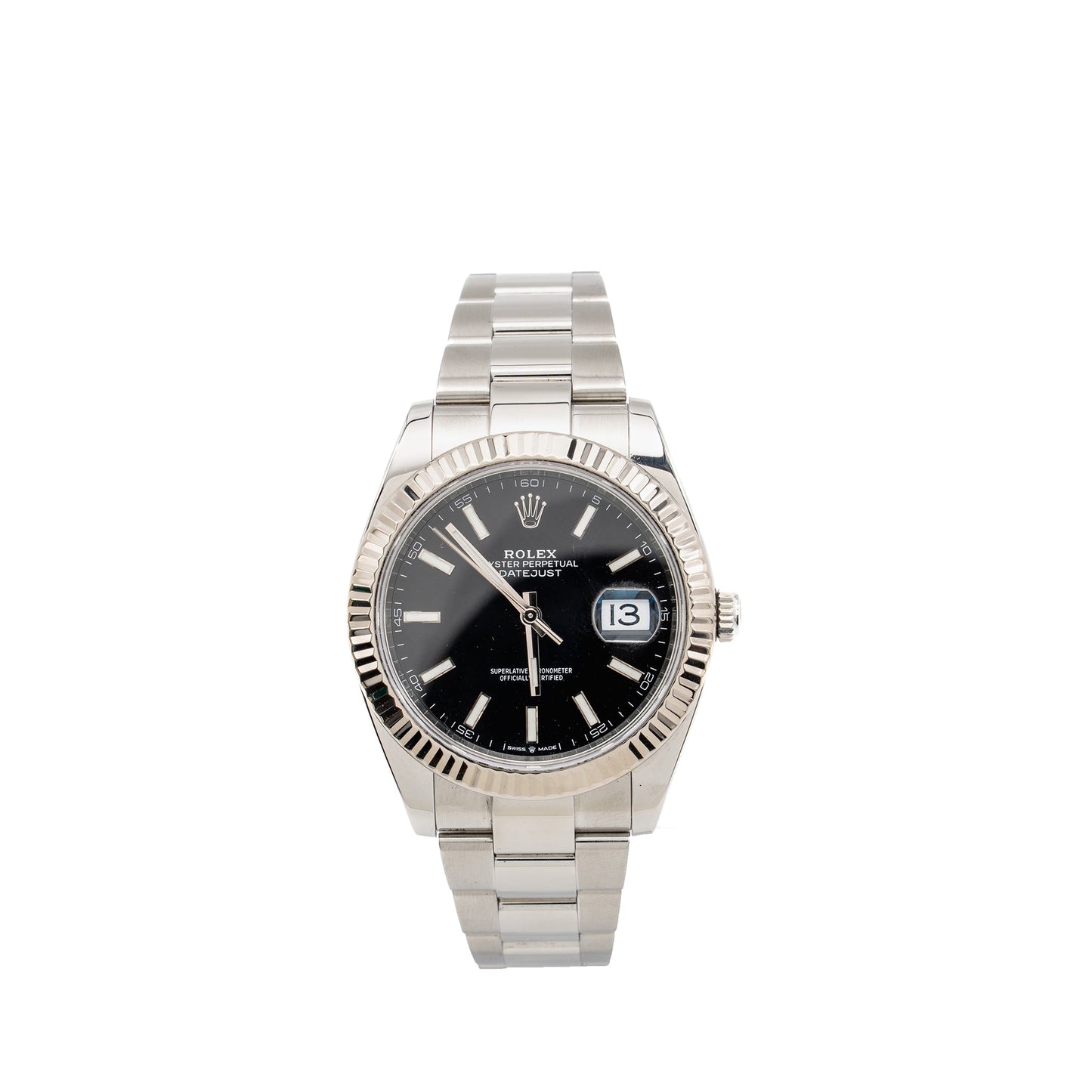 Rolex Datejust 41mm Oyster Steel Oyster Bracelet Black Dial Model: 126334-0017