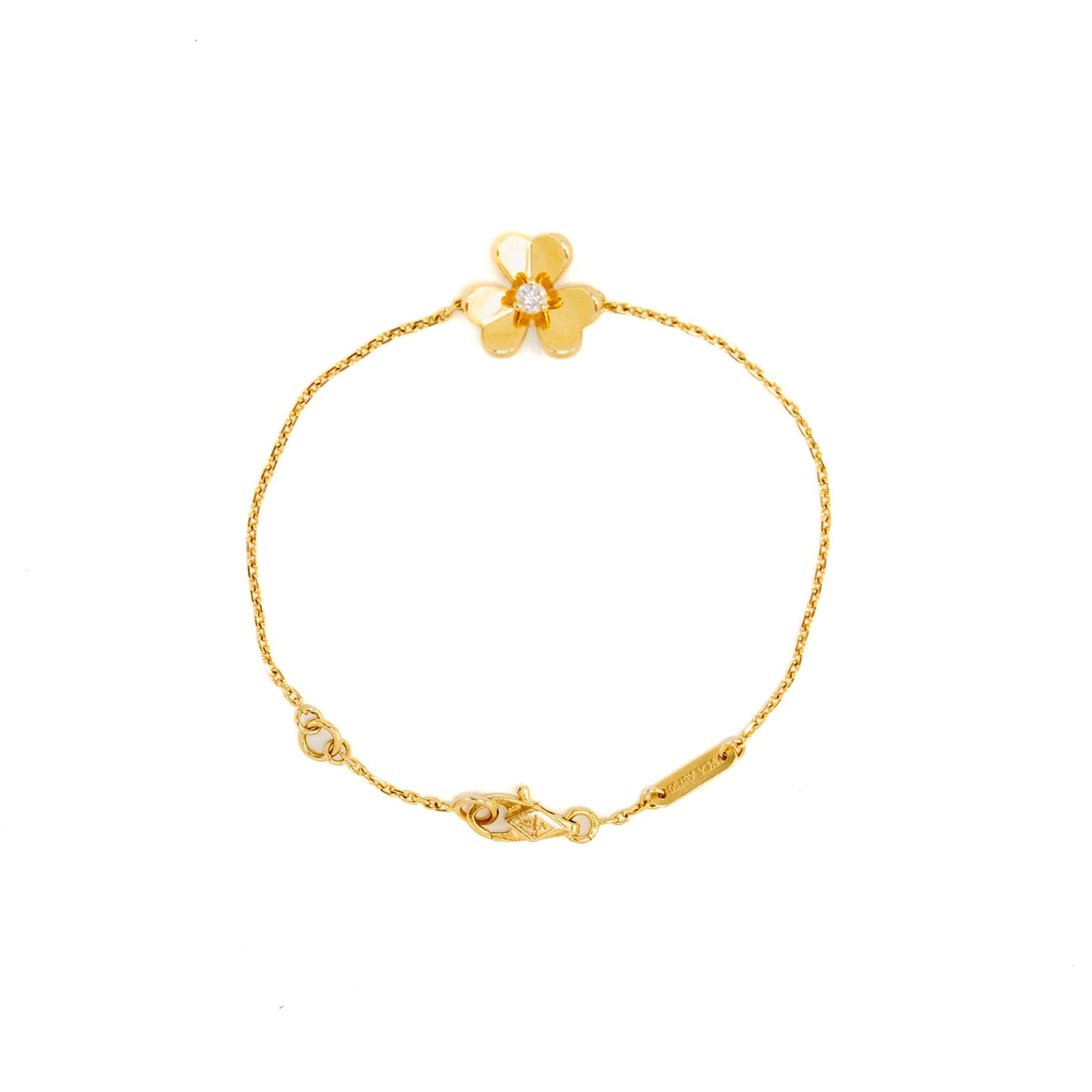 Van Cleef & Arpels Frivole Bracelet, Mini Model, Yellow Gold/Diamond