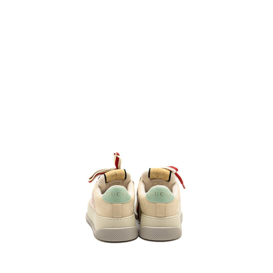 Gucci Size 37 Screener Trainer GG Canvas/Leather Pink/Beige/Multicolour
