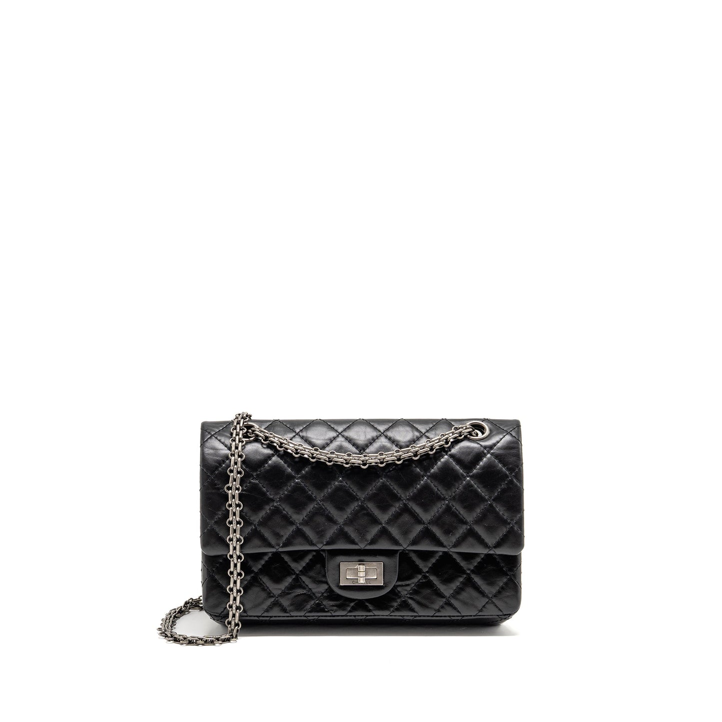 Chanel Small 2.55 Reissue Flap Bag Aged Calfskin Black SHW (Microchip)