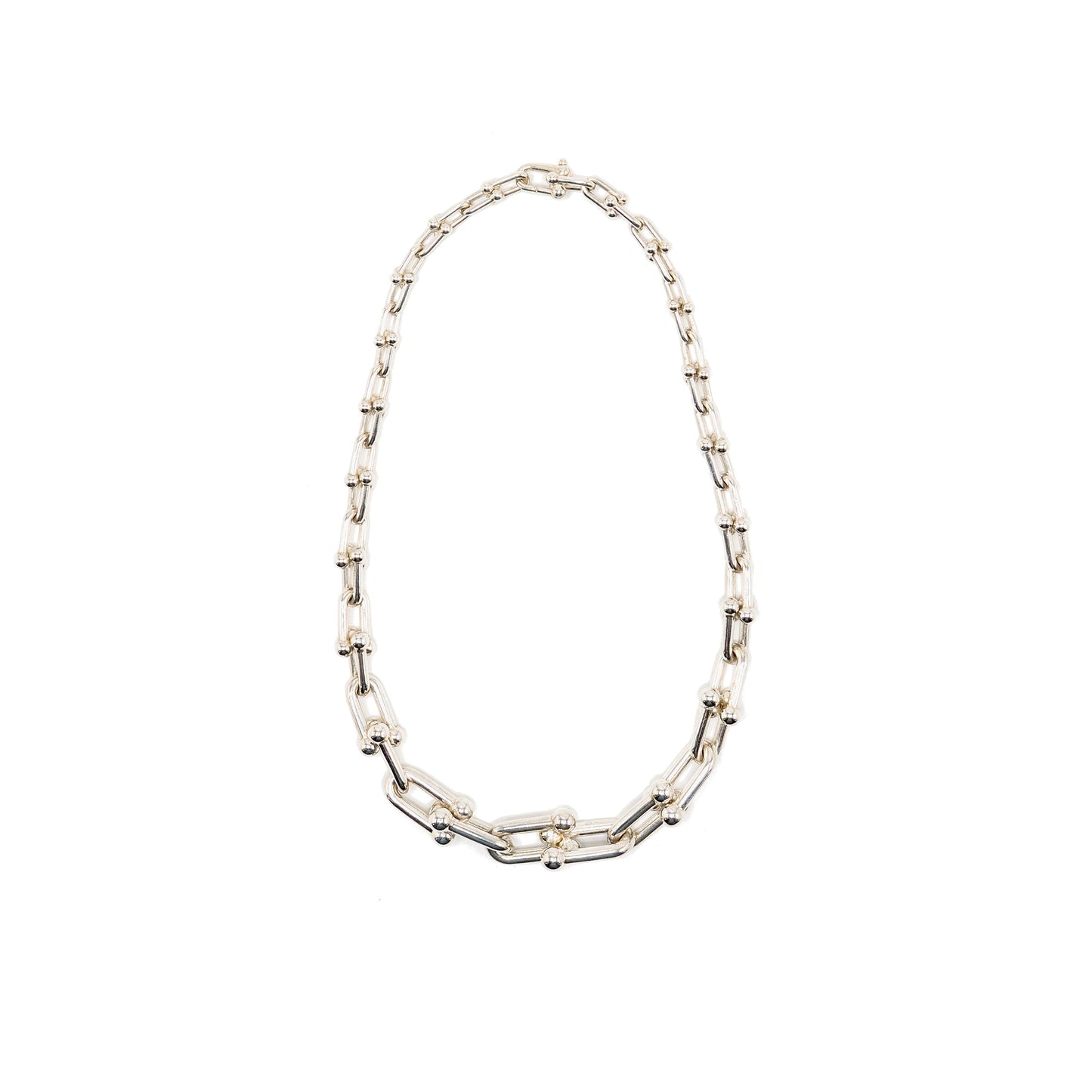 Tiffany Hardware Graduated Link Necklace Sterling Silver
