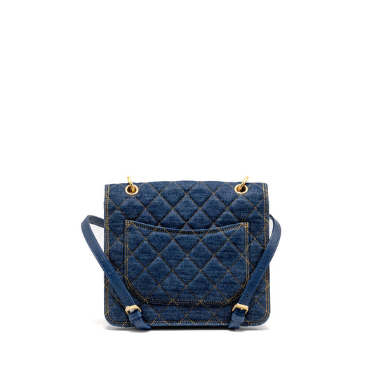 Chanel 23S Flap Backpack Denim Blue GHW (Microchip)