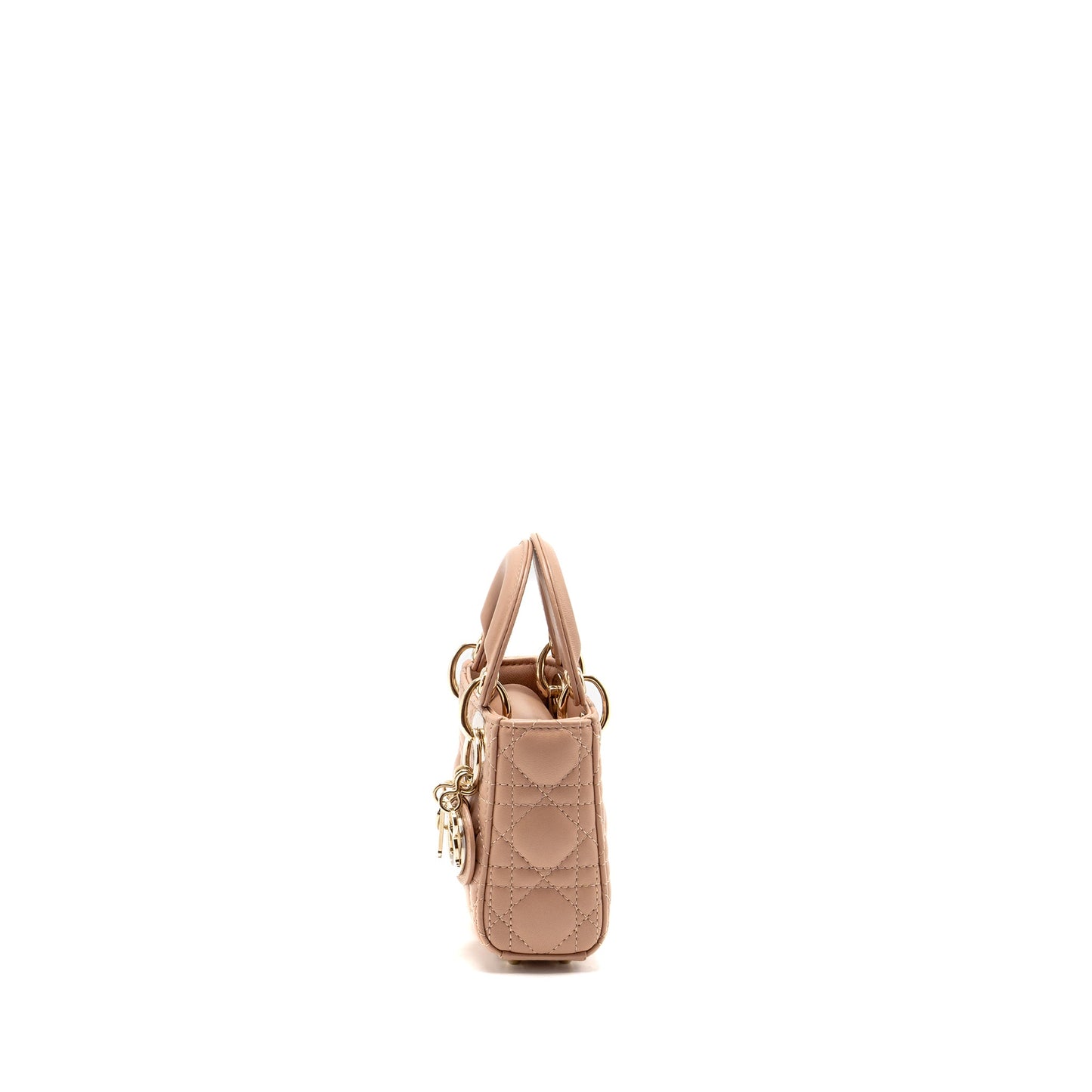 Dior Micro Lady Dior Cannage Lambskin Rose Des Vents LGHW