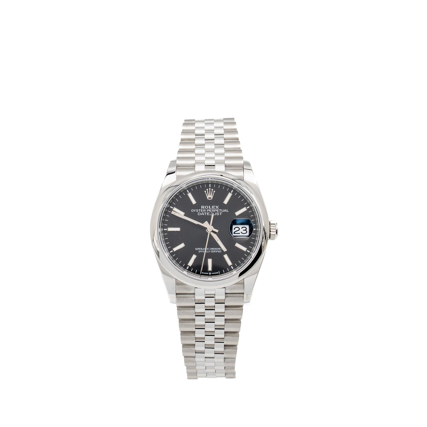 Rolex Datejust 36 Oystersteel, Bright Black Dial/Oyster Bracelet Model: 126200-0003