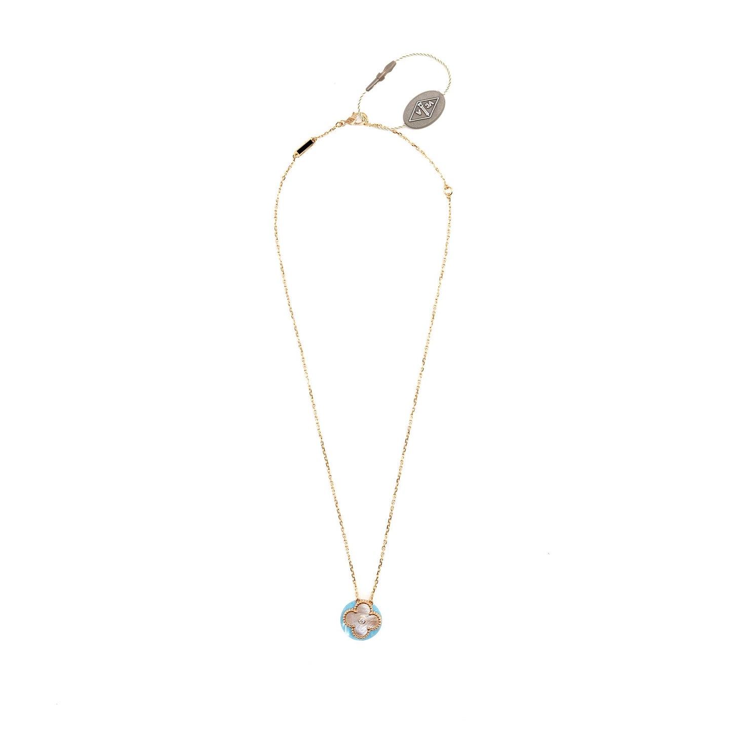 Van Cleef & Arpels 2025 Holiday Pendant Pink Mother of Pearl, Rose Gold, Diamond