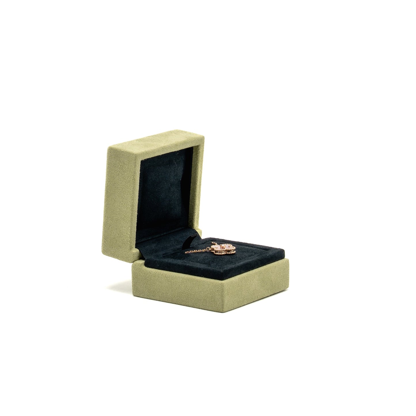 Van Cleef & Arpels 2025 Holiday Vintage Alhambra Pendant, Rose Gold, Pink Mother-of-Pearl, Diamond
