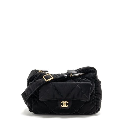 Chanel 24N Ski Series Coconeige Shoulder Bag Nylon Black GHW(microchip)