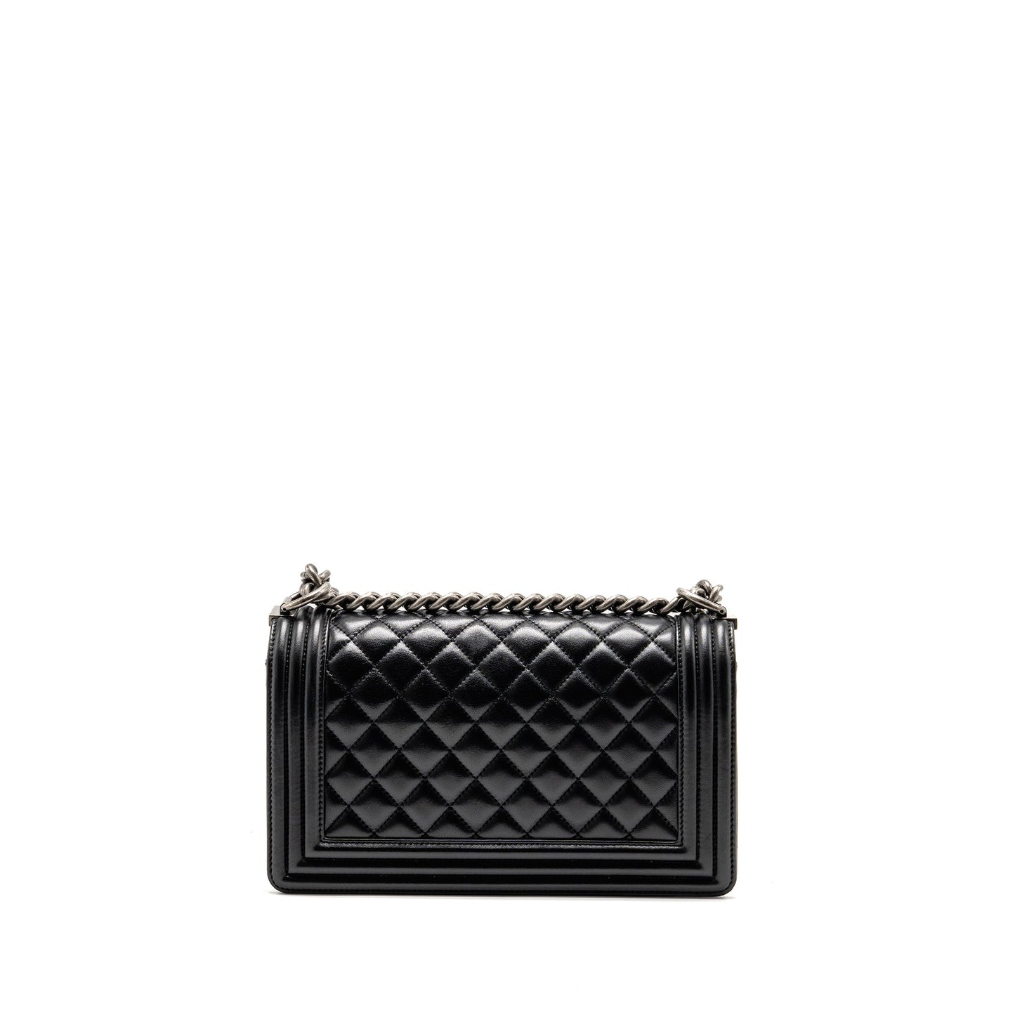 Chanel Medium Boy Bag Lambskin Black Ruthenium SHW