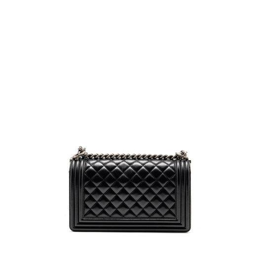 Chanel Medium Boy Bag Lambskin Black Ruthenium SHW