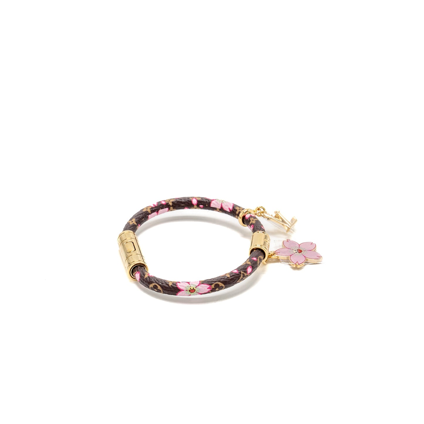 Louis Vuitton x Takashi Murakami Size 17 Cherry Blossom Bracelet Canvas Brown/Pink GHW