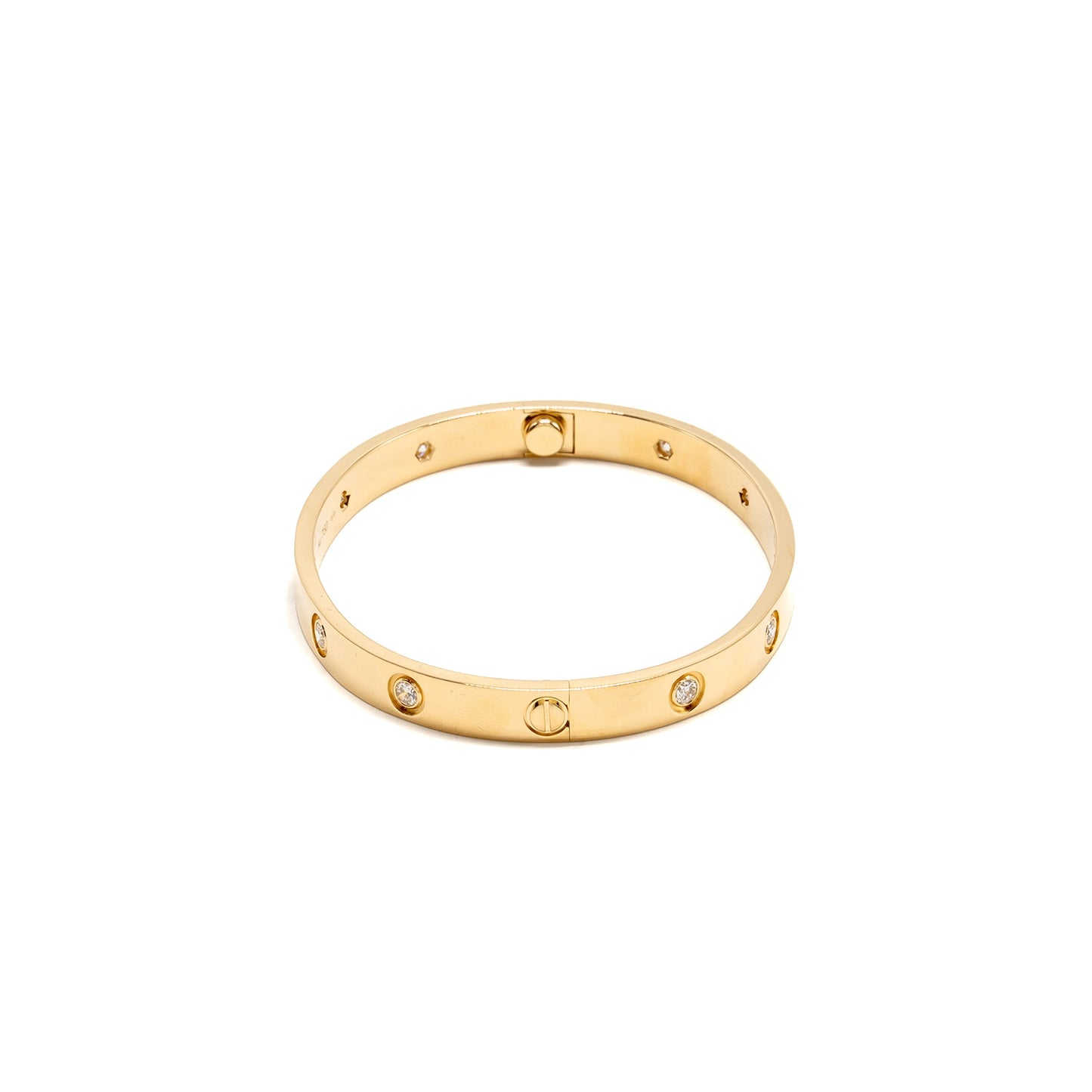 Cartier Size 17 Bracelet Yellow Gold, 10 Diamonds