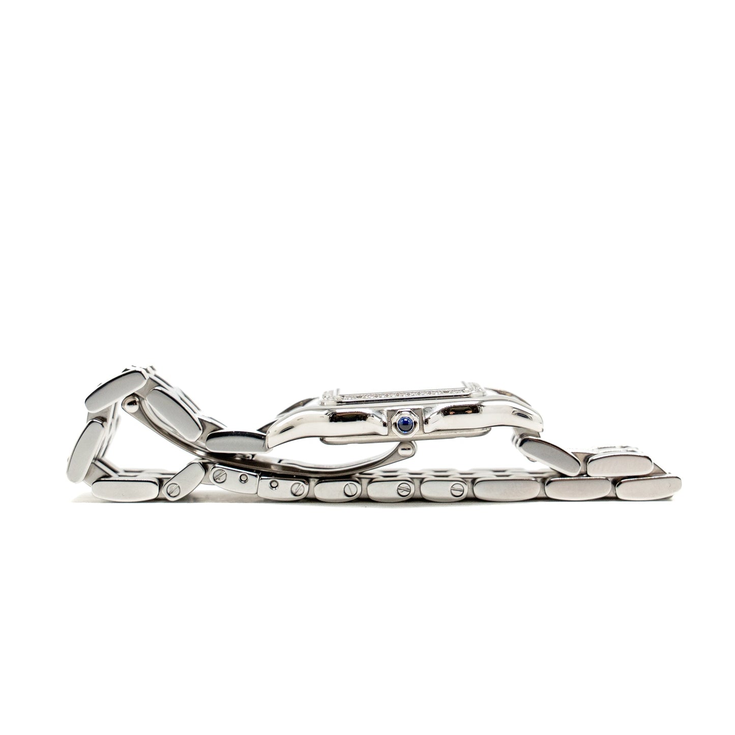Cartier Panthere De Cartier Watch, Medium Model, Stainless Steel With Diamonds REF:W4PN0008