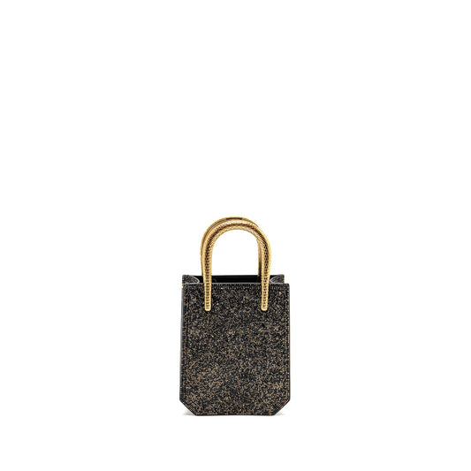 Bvlgari Serpentine Mini Tote Bag Crystal Sparkle Calfskin Antique Bronze/Gold GHW
